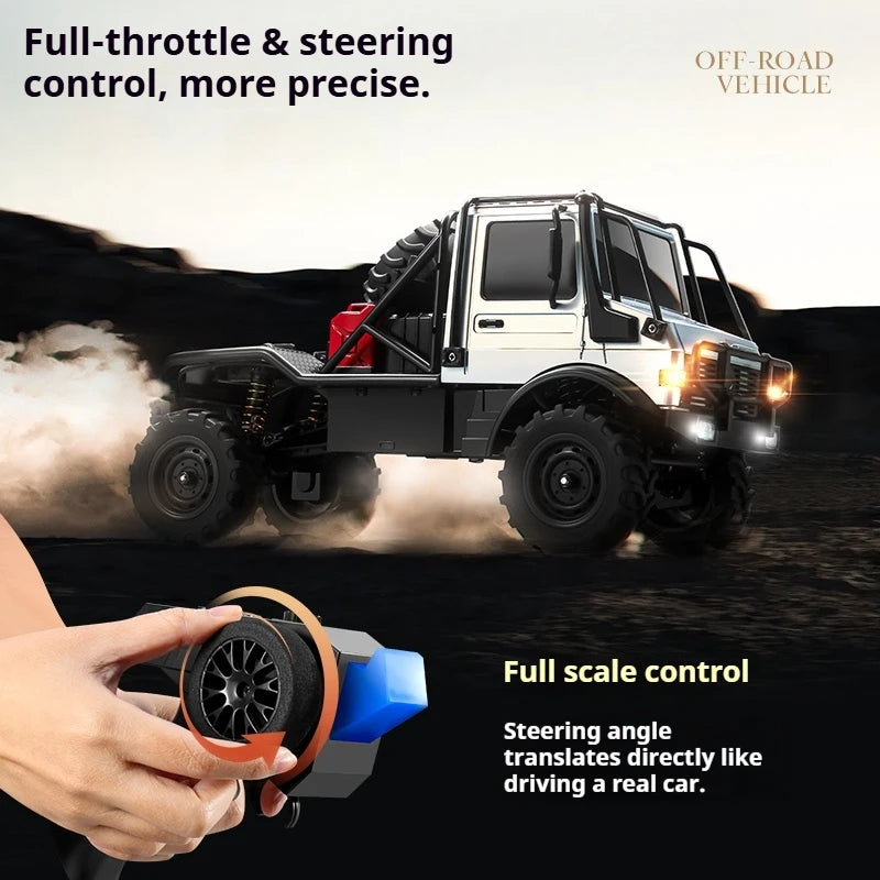 MN333 Unimog U4000 RC Car 1/18 4WD Light Metal Front Electric Remote Control Car Powerful Outdoor Climbing Off-road Vehicle Gift