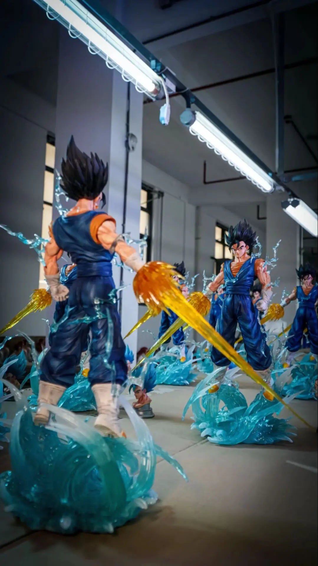HOT-Presale JT studio Dragon Ball Anime Figures 1/6 37cm Vegetto Figures 3 heads PVC Statue Model Gifts Toys Can emit light