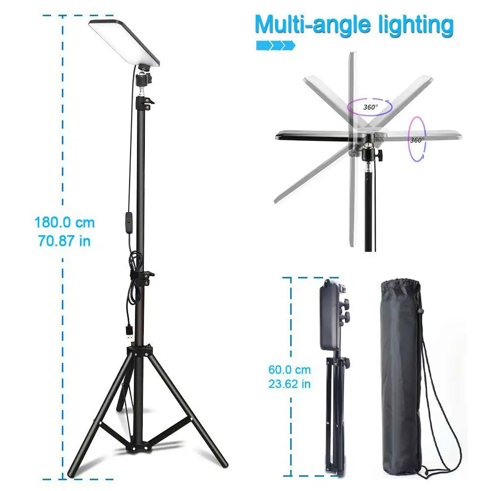 Portable Outdoors Led Work Light USB Tripod Camping Lamp Spotlight SMD Telescopic Pillar Lamps Collapsible Outdoor Picnic Light