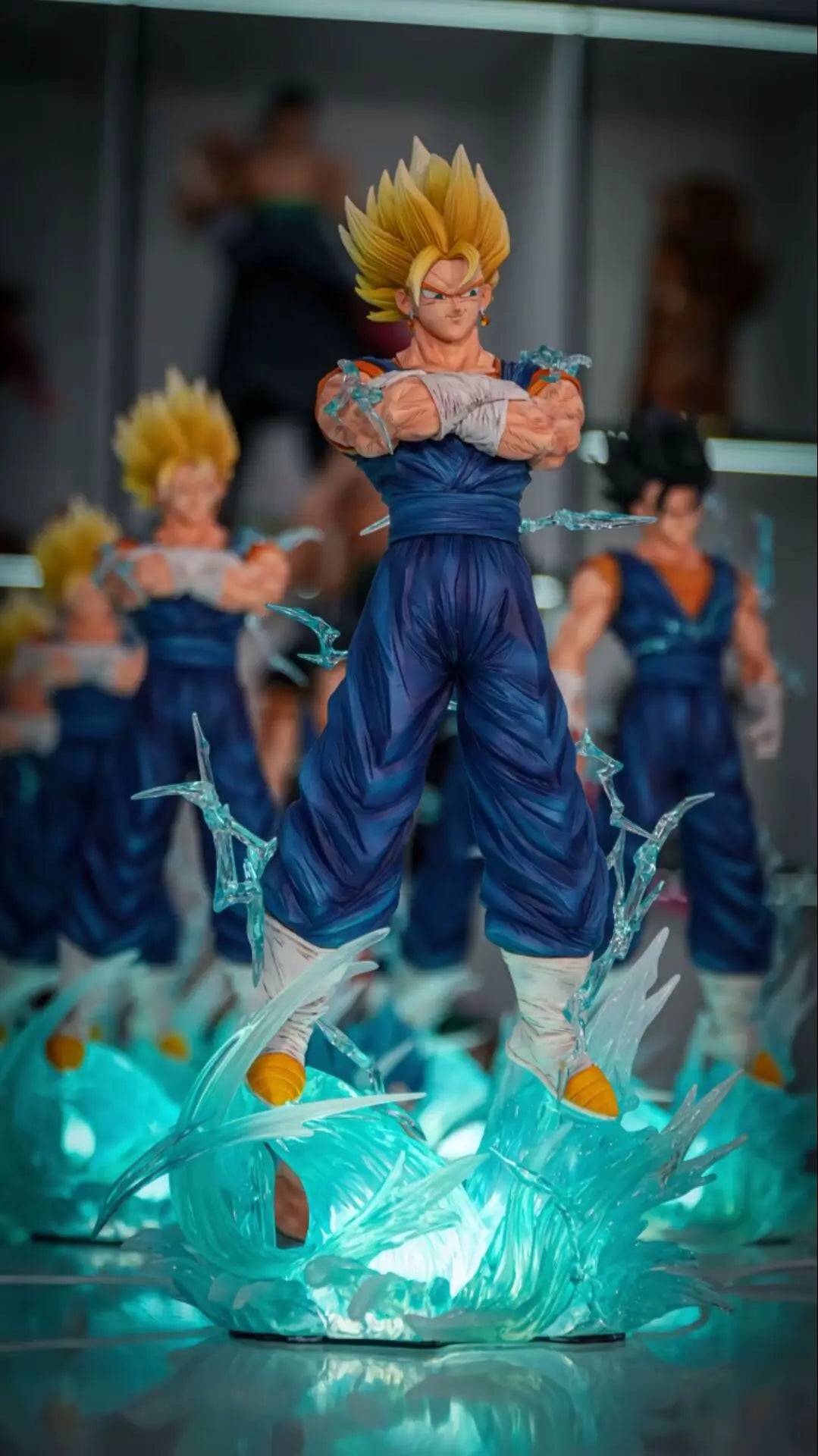 HOT-Presale JT studio Dragon Ball Anime Figures 1/6 37cm Vegetto Figures 3 heads PVC Statue Model Gifts Toys Can emit light