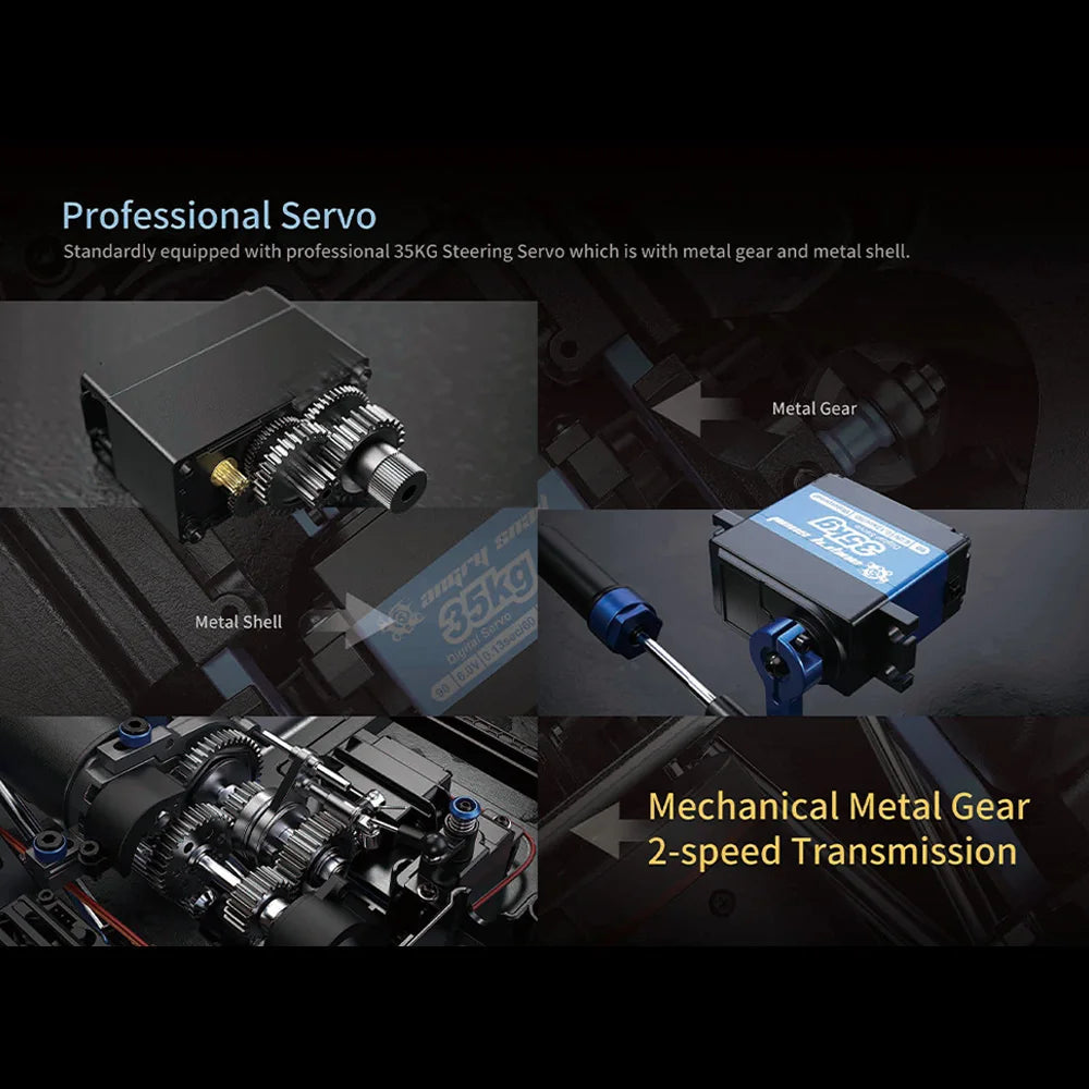 HYPER GO MJX H8H V2 FOC Brushless 1/8 RC Car PRO Climbing Vehicle 8CH Simulation Light Differential Lock APP Program RC Crawler