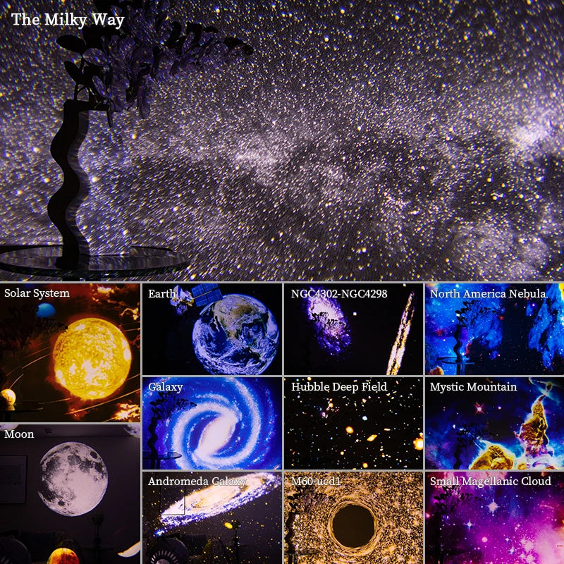 Night Light Galaxy Projector Starry Sky Projector 360Β° Rotate Planetarium Lamp For Kids Bedroom Valentines Day Gift Wedding Deco