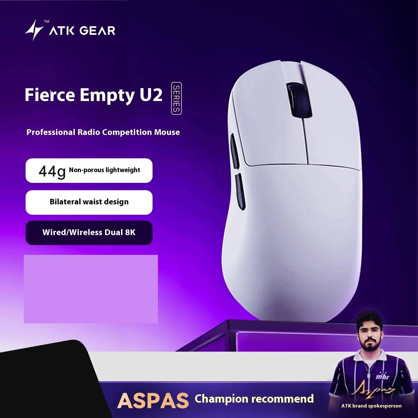 NEW ATK BlazingSky U2 INSTOCK PAW3950 8k Wireless Gaming Mouse 3mode Ultra Double 44g Lightweight E-sport Mouse Custom Accessory