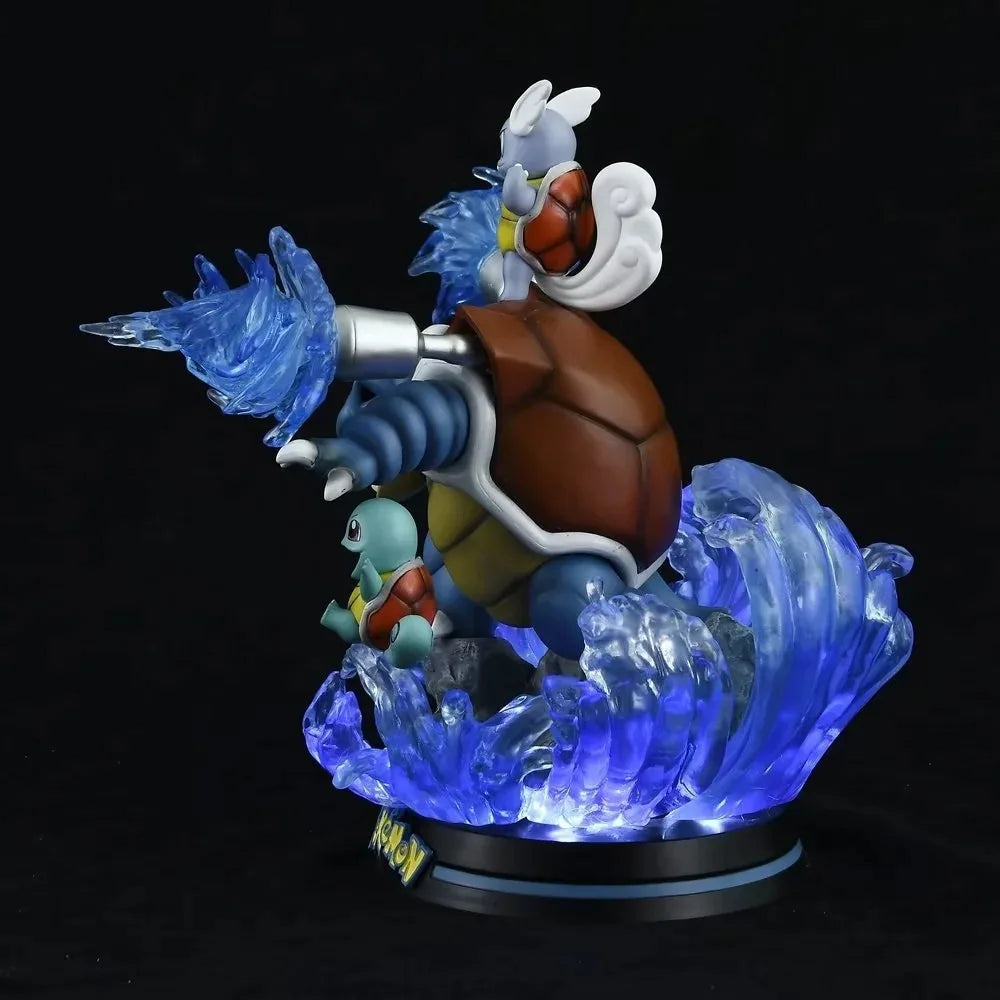 Anime Pokemon Squirtle Wartortle Blasto Battle Ver. GK PVC Action Figure Game Statue Collectible Model Kids Light Up Toys Doll