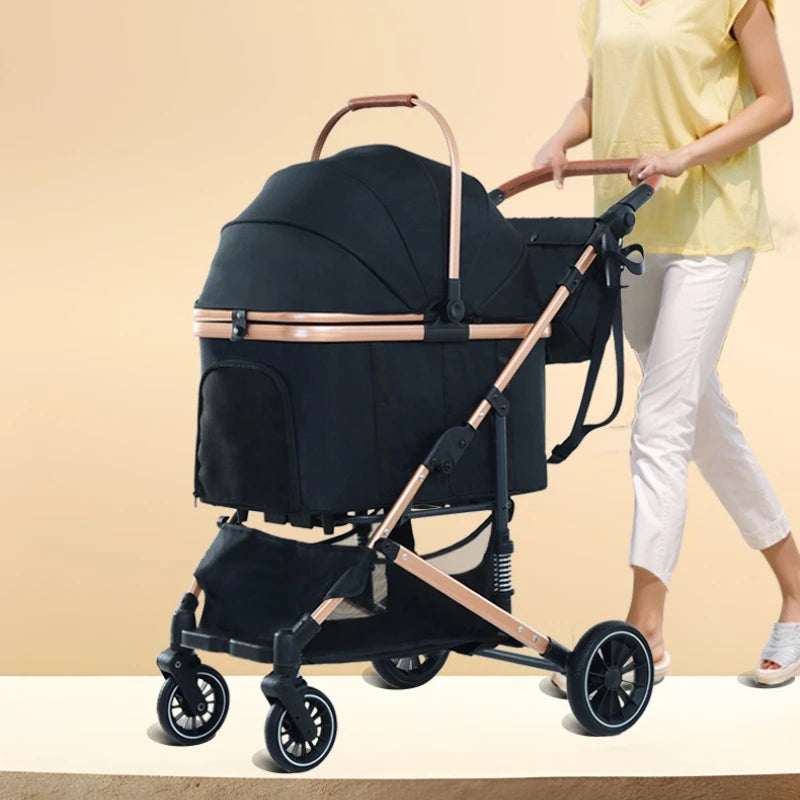 2025 New Pet Stroller Portable Pet Carrier Lightweight Foldable Dog and Cat Stroller Outdoor Travel Pet Stroller