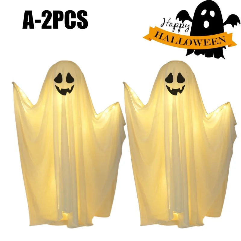 85/165CM Halloween Decorations Outdoor Spooky Light Up Ghosts Scary Standing Ghosts Decor for Front Door Porch Yard Home Party