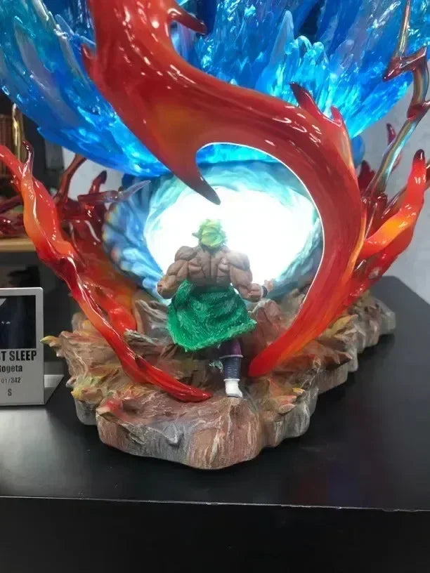 30cm Dragon Ball Figure Gogeta Anime Figures 3 Heads With Light Super Saiyan Vegeta Figurine Pvc Gk Statue Model Doll Toys Gifts
