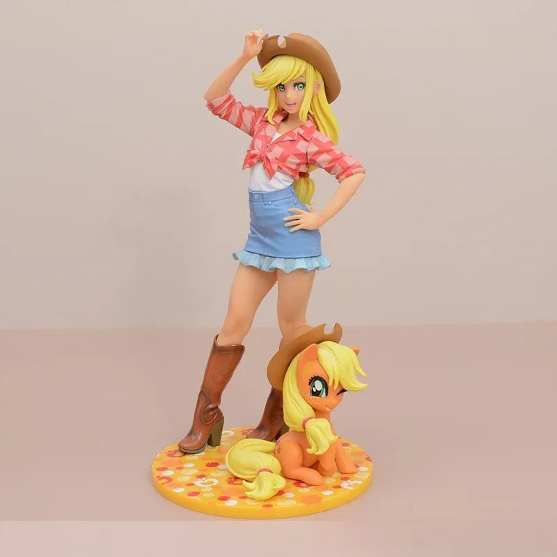 New My Little Poni Series Rainbow Anime Figure Cute Doll Applejack Toy Fluttershy Twi Light Sparkle Model Doll Toy Birthday Gift