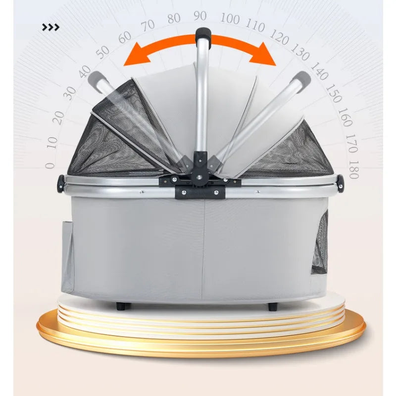 3-in-1 Pet Stroller for Medium Dogs Puppy Cat Stroller  with Detachable Carrier Pad Lightweight Foldable Aluminum Alloy Frame