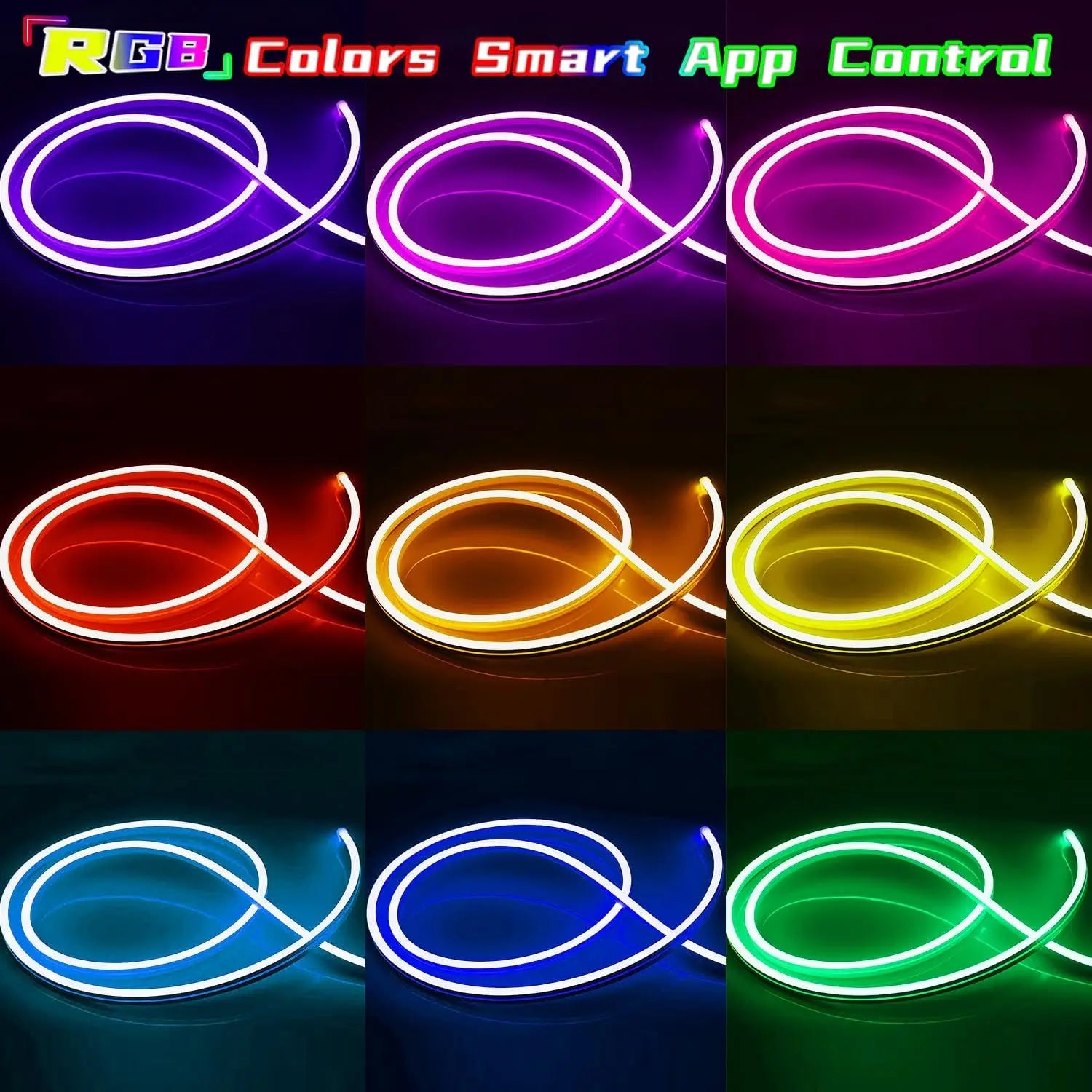 30M/20M/15M/10M RGB LED Neon Lights, Smart App Remote Control, Waterproof Music Sync Color Changing Rope for Bedroom Living Game