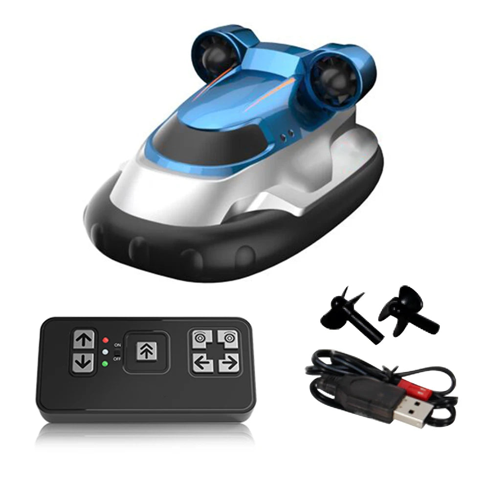 Mini RC Boats 2.4GHz hovercraft High Speed Electric Ship Water Model  LED Lights Children Competition Water Toys for Kids Gifts