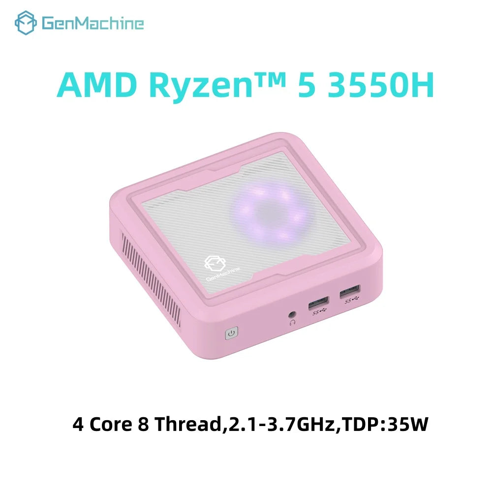 GenMachine Mini PC AMD Ryzen 5 3550H CPU Windows 11 Ryzen DDR4 16GB 256GB WIFI5 BT4.2 AMD Pc Gamer Diy Gaming Computer