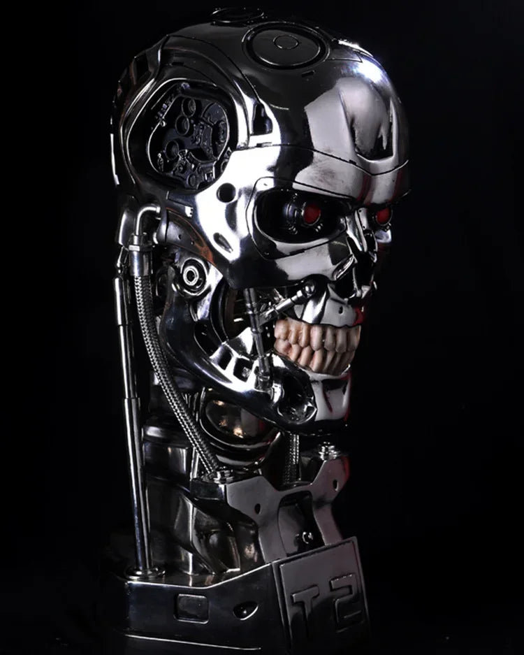 1/1 Scale Replica Resin Terminator T800 Skull Endoskeleton Lift-Size Bust Figure light LED EYE T-800 T2 statue model Home decor