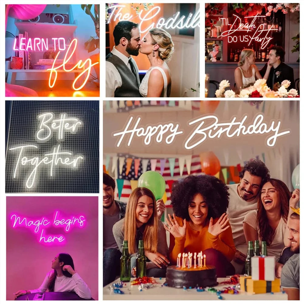 Custom Neon Sign Personalise LED Neon Light for Party Wedding Birthday Business Company Window Restaurant Decor Neon Signs