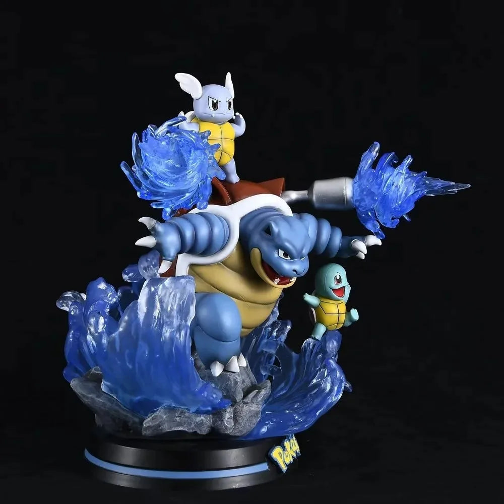 Anime Pokemon Squirtle Wartortle Blasto Battle Ver. GK PVC Action Figure Game Statue Collectible Model Kids Light Up Toys Doll
