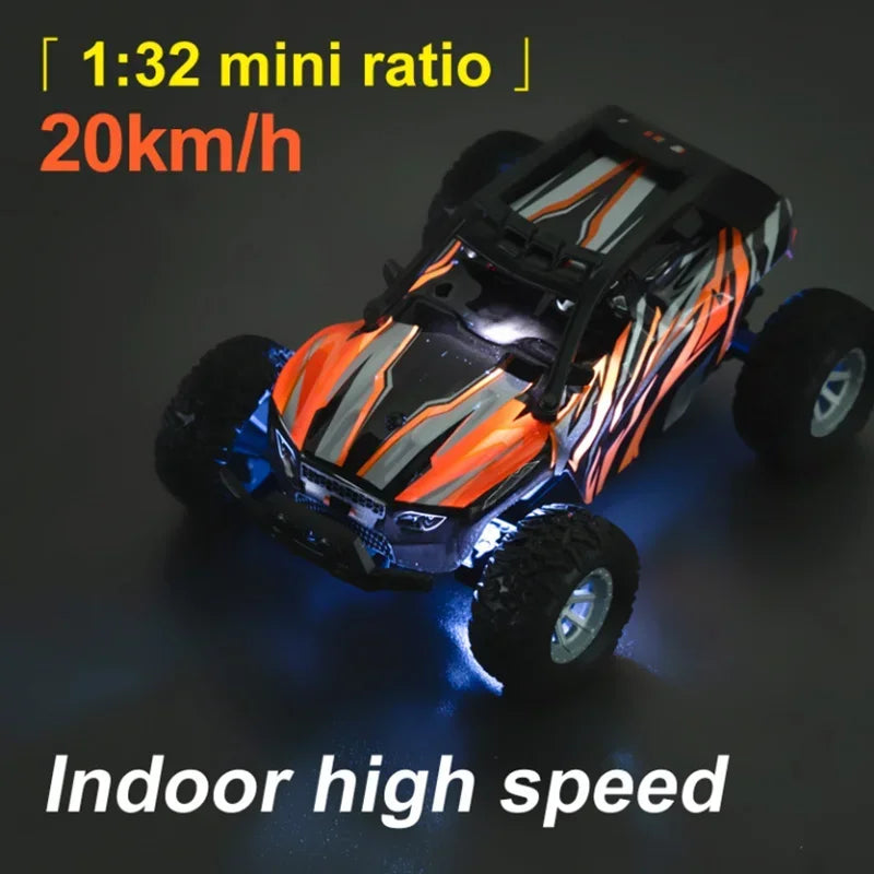 S801 S802 Rc Car 1/32 2.4g Mini High-speed Remote Control Car Kids Gift For Boys Built-in Dual Led Lights Car Shell Luminous Toy