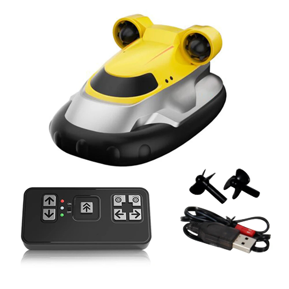 Mini RC Boats 2.4GHz hovercraft High Speed Electric Ship Water Model  LED Lights Children Competition Water Toys for Kids Gifts