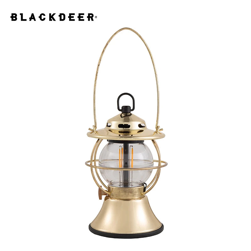 LED Retro Outdoor Camping Lantern Rechargeable Tent Light Adjust Light Modes 200h Runtime 5200mAh Power Bank USB Warm Lamp