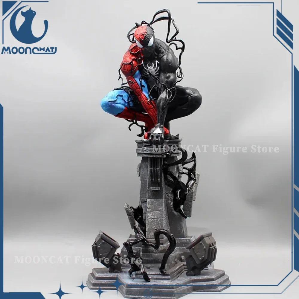 Spiderman Venom Symbiote Anime Figure Spider Man Venom Figurine With Light Pvc Desk Decor Statue Model Doll Collection Toy Gifts