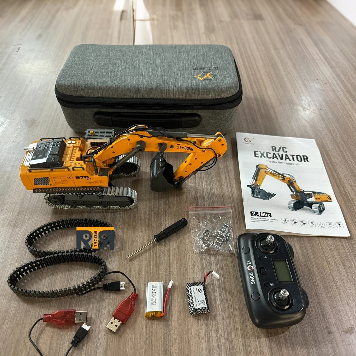 Mini Excavator 1/50 970 RTR RC Excavator Electric Simulation Mechanical Engineering Vehicle with Light and Sound System Boy Toy