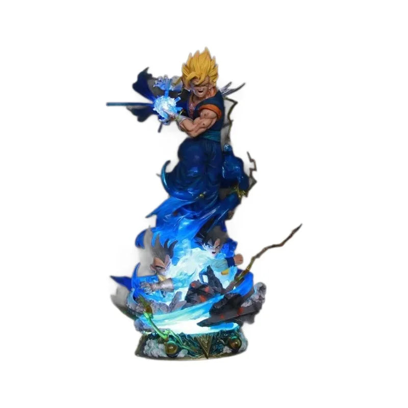 Dragon Ball Vegito Figure: LS Series with 3 Interchangeable Heads & Light-Up Feature Anime Collectible Model Statue for Display