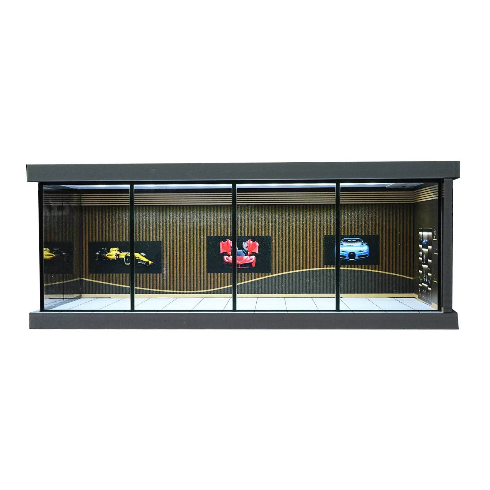 1: 43 Diorama Car Garage Model LED Lighting  Car Showroom Parking Lot Scene Display Models Toys
