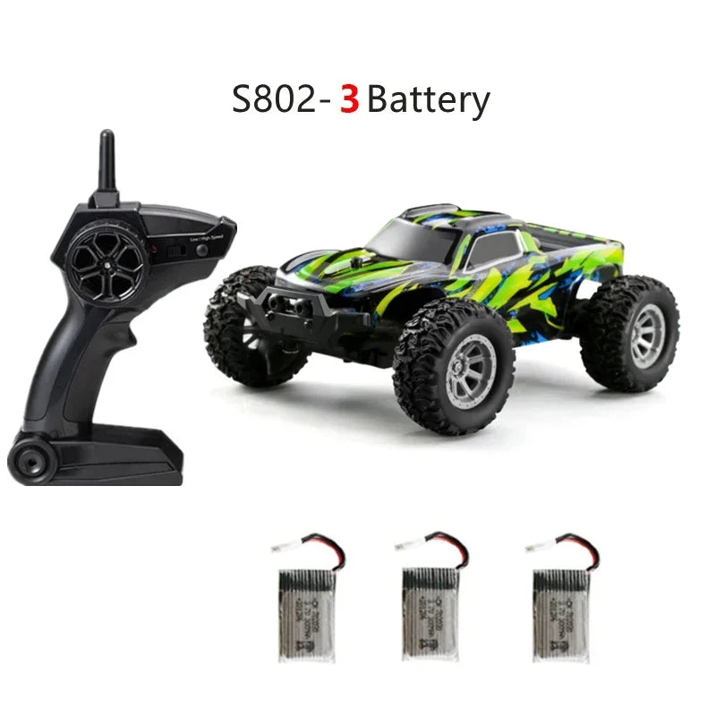 S801 S802 Rc Car 1/32 2.4g Mini High-speed Remote Control Car Kids Gift For Boys Built-in Dual Led Lights Car Shell Luminous Toy