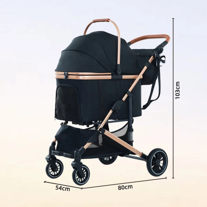 2025 New Pet Stroller Portable Pet Carrier Lightweight Foldable Dog and Cat Stroller Outdoor Travel Pet Stroller