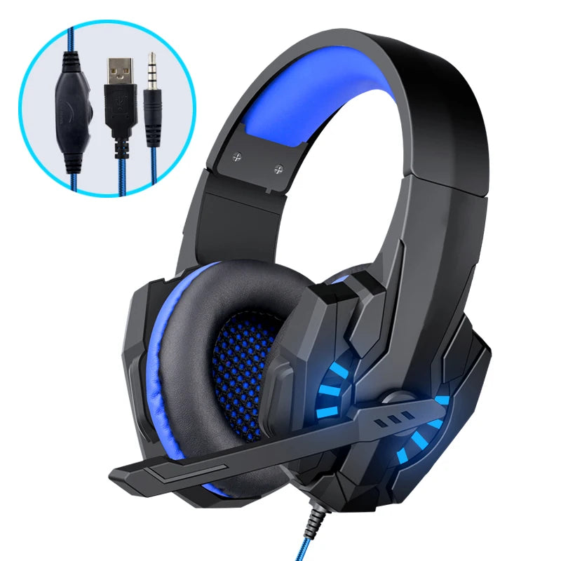 A7 Headphones Wired Gaming Headset Earphones Music For computer With Mic Headset Stereo SVirtual Surround Bass LED Light Gamer