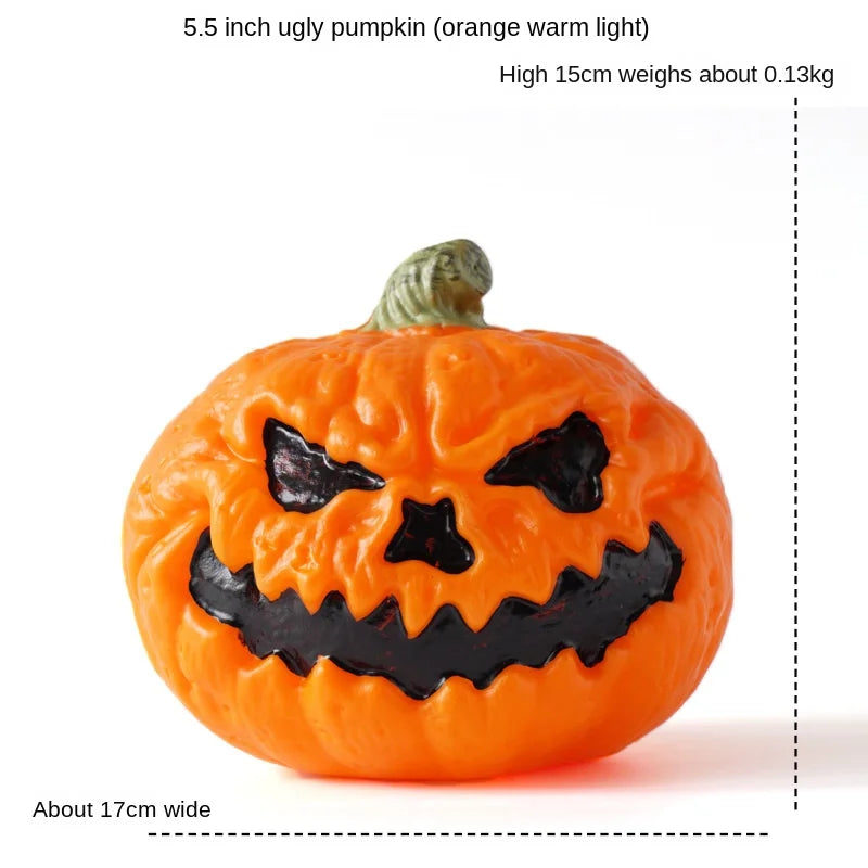 Halloween pumpkin lantern hollow out LED light emitting funny indoor and outdoor decoration props 3pcs set