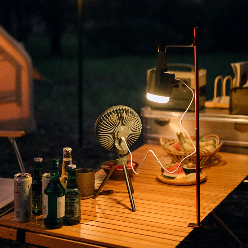 Naturehike Outdoor Portable Electric Fan Tent Light Rechargeable Camping Campsite Lights Lighting Fan Light