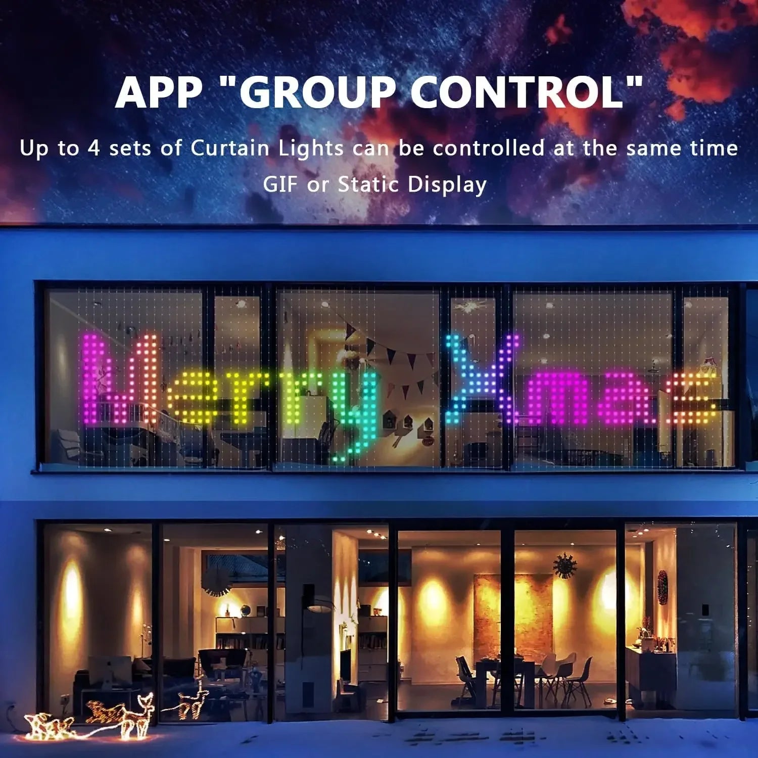 400LEDs Smart Curtain String Light Bluetooth APP Control Christmas Fairy Light DIY Picture Display Garland  Party Wedding Decor