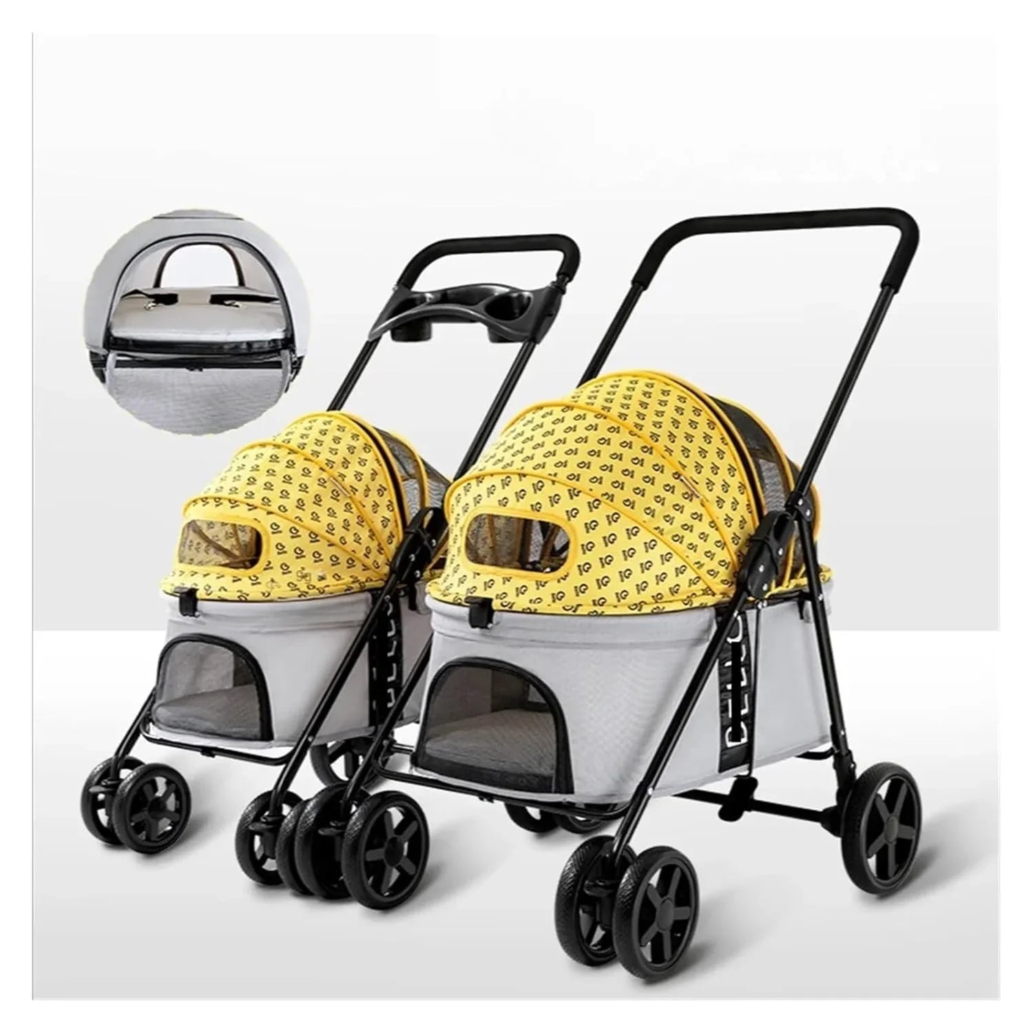 Outdoor Puppy Stroller Cat Dog Travel Breathable Pet Stroller Lightweight Folding Universal Wheels Small Medium Pet Stroller