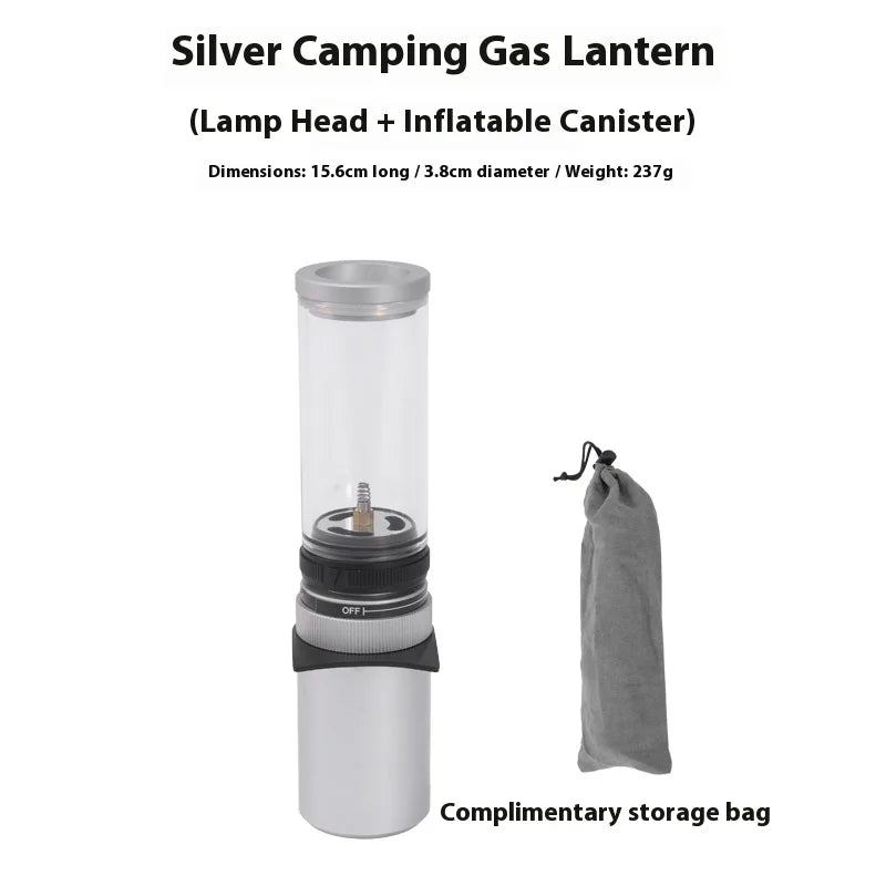 Outdoor Candle Lamp Gas Camping Lamp Tent Romantic Atmosphere  Candlelight Lighting Glass Mini Air Lamp