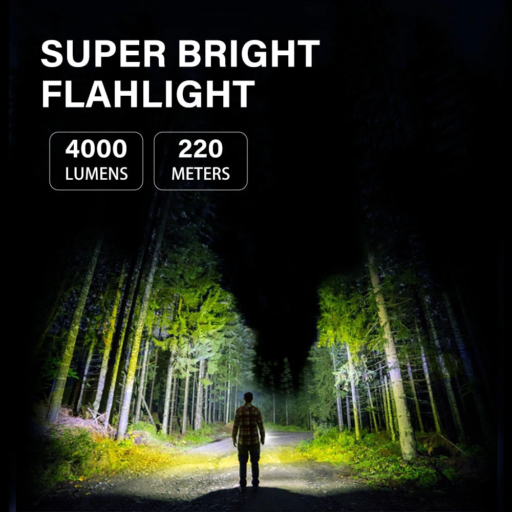 TOWILD BC10 EDC Flashlight Portable Rechargeable 4000lm IPX8 High Power Led Flashlight 21700 Torch For Camping  Outdoor Lighting