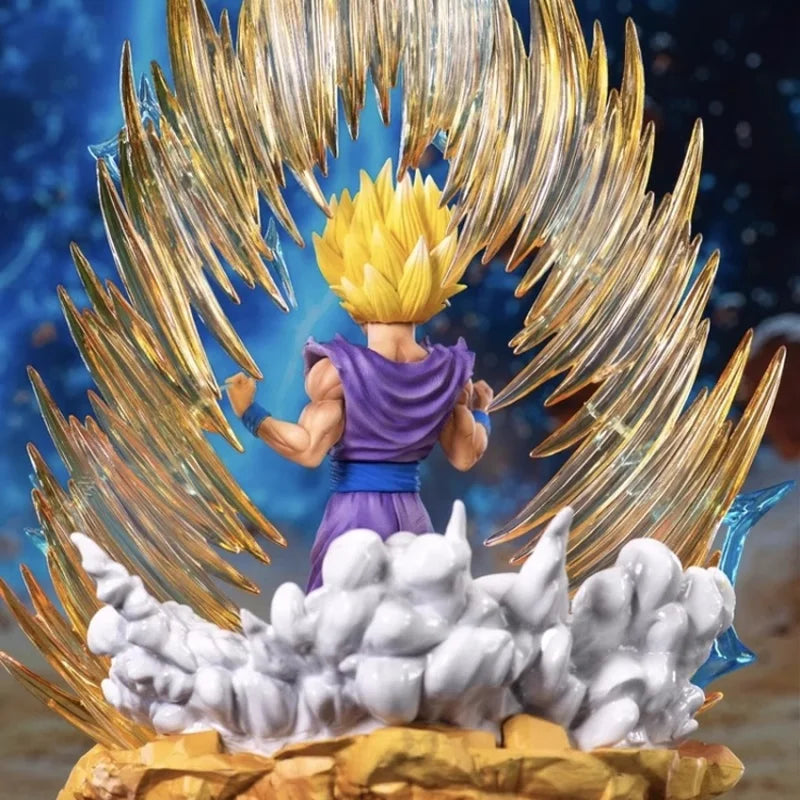 New Dragon Ball Z Anime Figure Jt Super Saiyan 2 Gohan Large Model With Double Head Light-Up Base Background Ssj2 Gk Statue Toys
