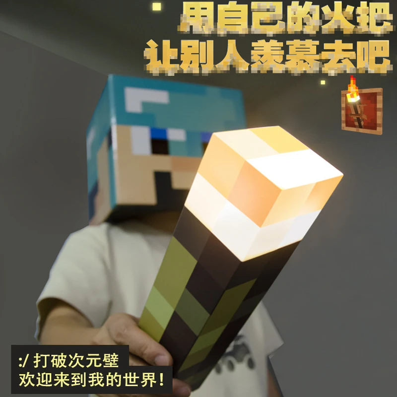 Creative Brownstone Torch LED Night Light USB Rechargeable Game Room Decoration Table Light Festival Gifts for Kids Game Lamps