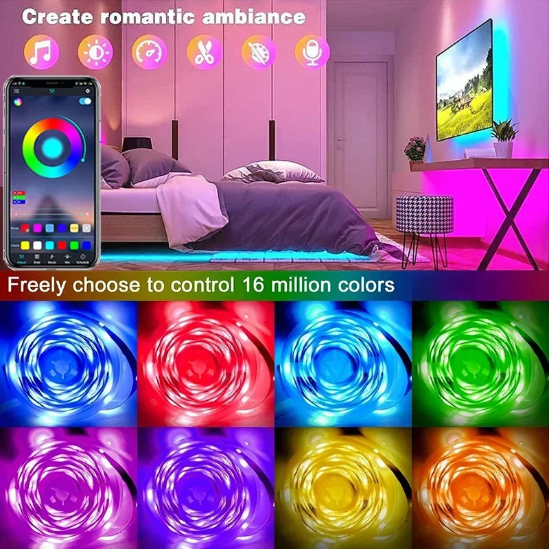 5V TV Backlight Led Strip Lights RGB 5050 Music Sync LED Rope Light 1M-30M Flexible Diode Lamp Tape for Room Decoration Lighting