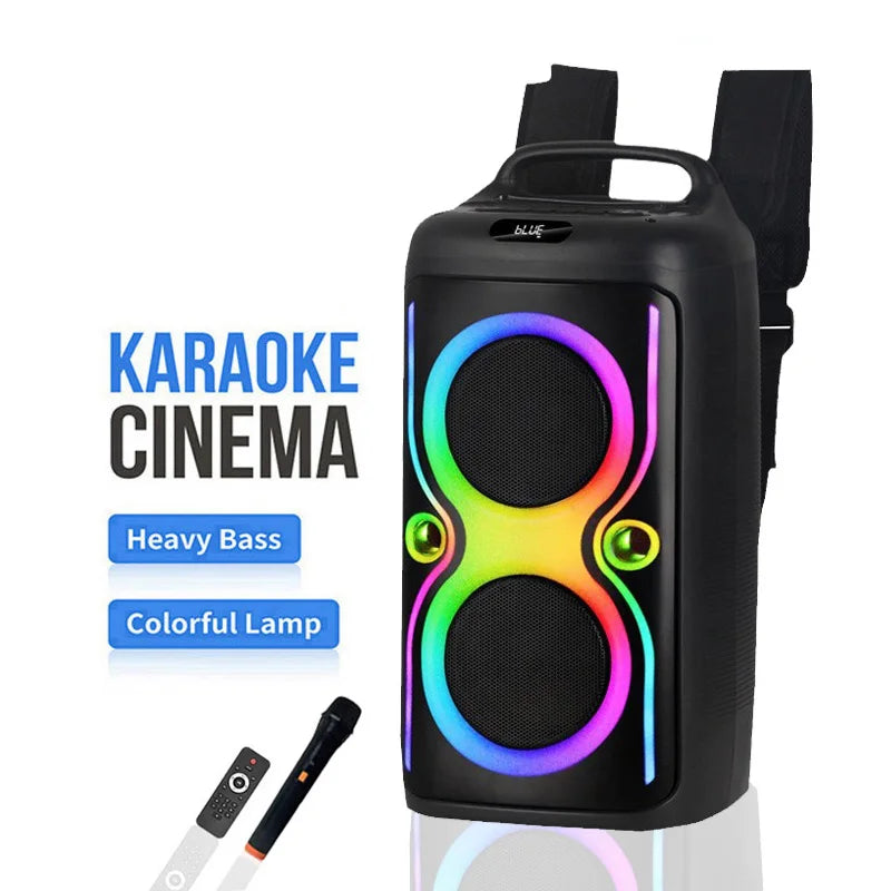 Professional Audio DJ Mixer Sound System 6.5 Inch Travel Backpack Active Speaker RGB Light Music Karaoke Subwoofer With Mic FM
