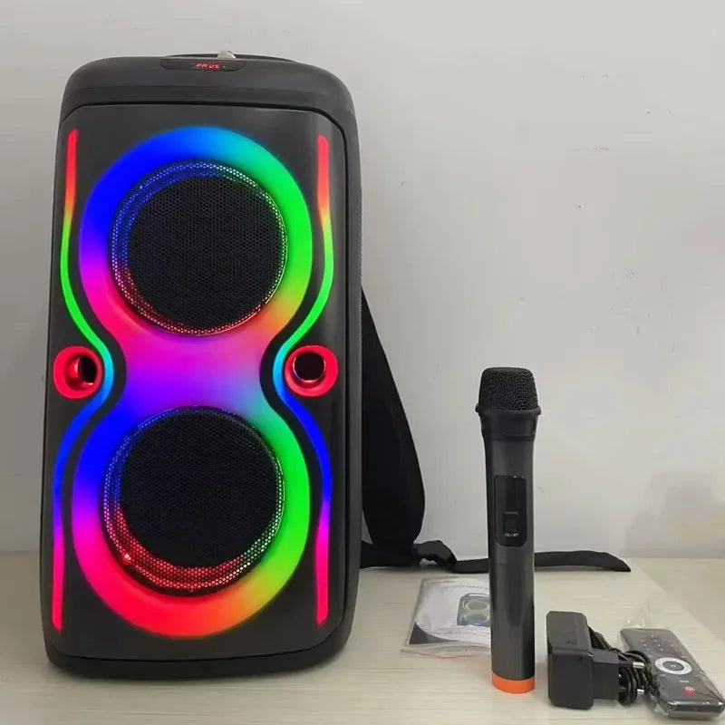 Professional Audio DJ Mixer Sound System 6.5 Inch Travel Backpack Active Speaker RGB Light Music Karaoke Subwoofer With Mic FM