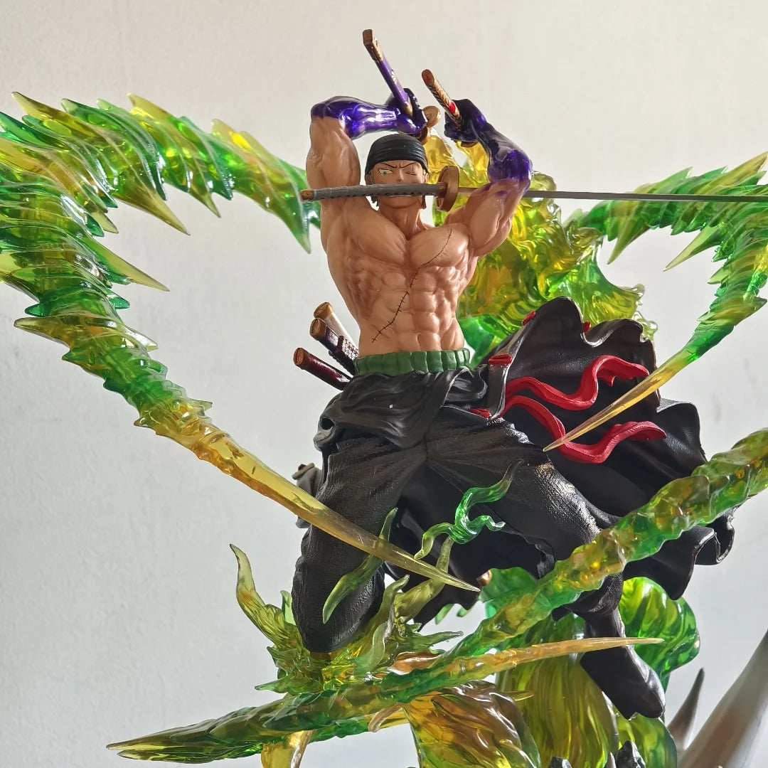 In Stock One Piece Figure Zoro 30cm Figures Roronoa Zoro Figure With Light Standing Model Pvc Collect Ornament Gift Toyson