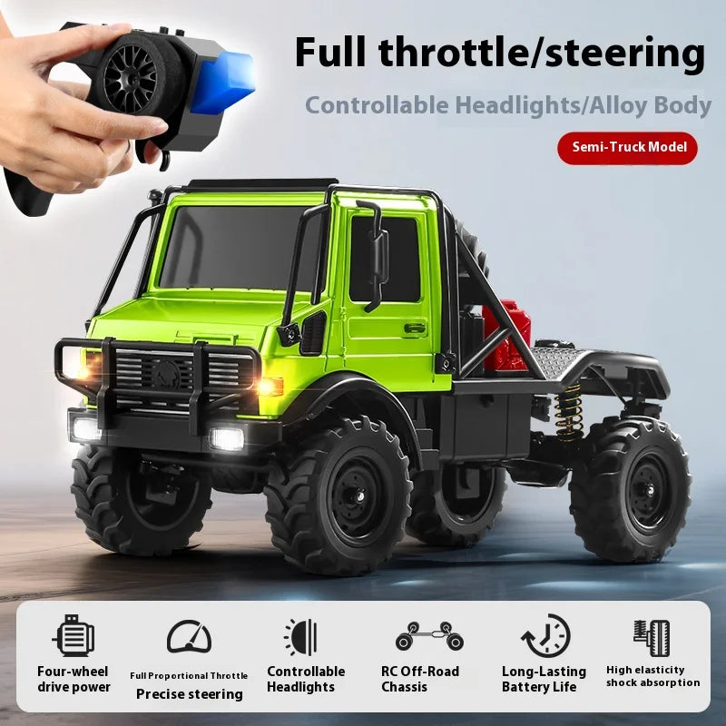 MN333 Unimog U4000 RC Car 1/18 4WD Light Metal Front Electric Remote Control Car Powerful Outdoor Climbing Off-road Vehicle Gift