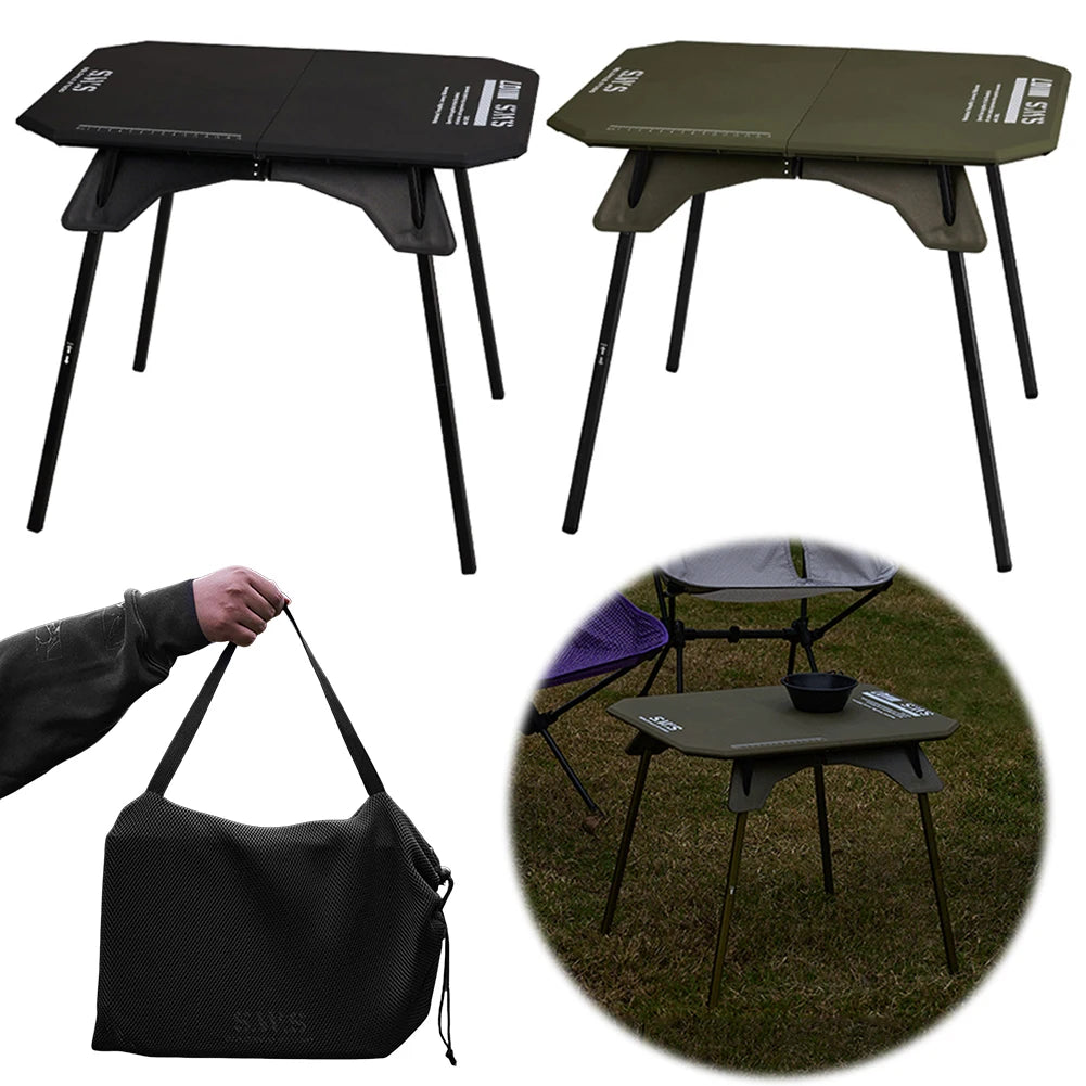Outdoor Folding Table High Low Dual-Use Ultralight Camping Table Aluminum Alloy Lightweight Picnic Table for Backpacking Hiking