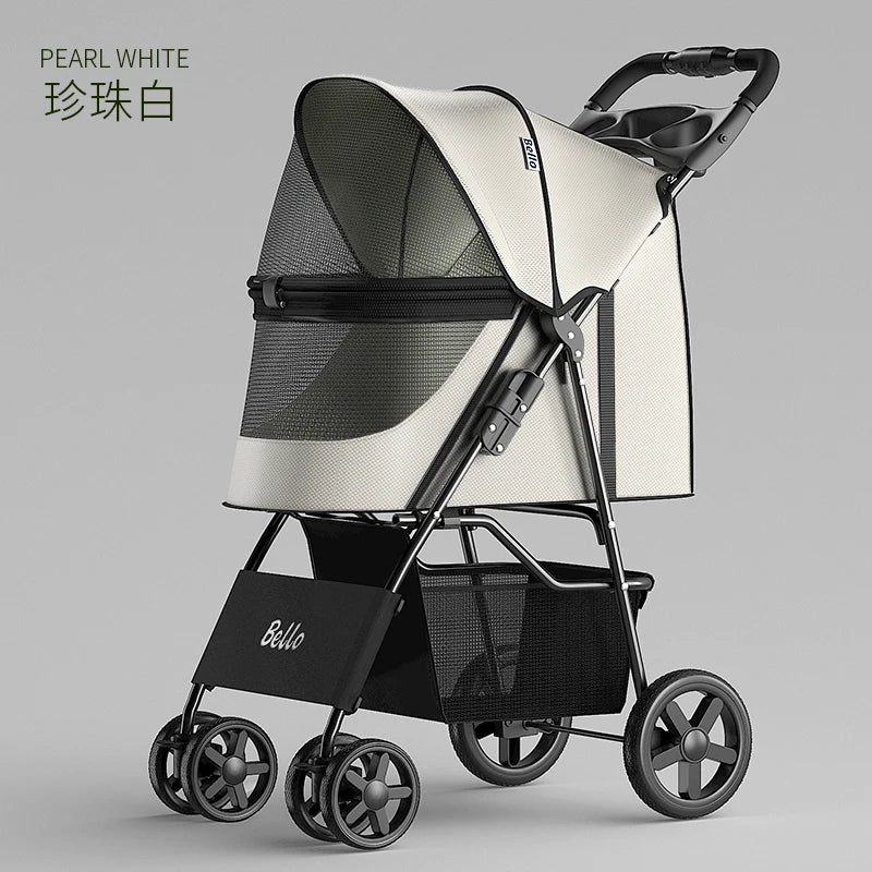 Bello Pet stroller small Lightweight Fordable Cart Dog Cat Teddy Hand Cart Outgoing Pet Dog Cat