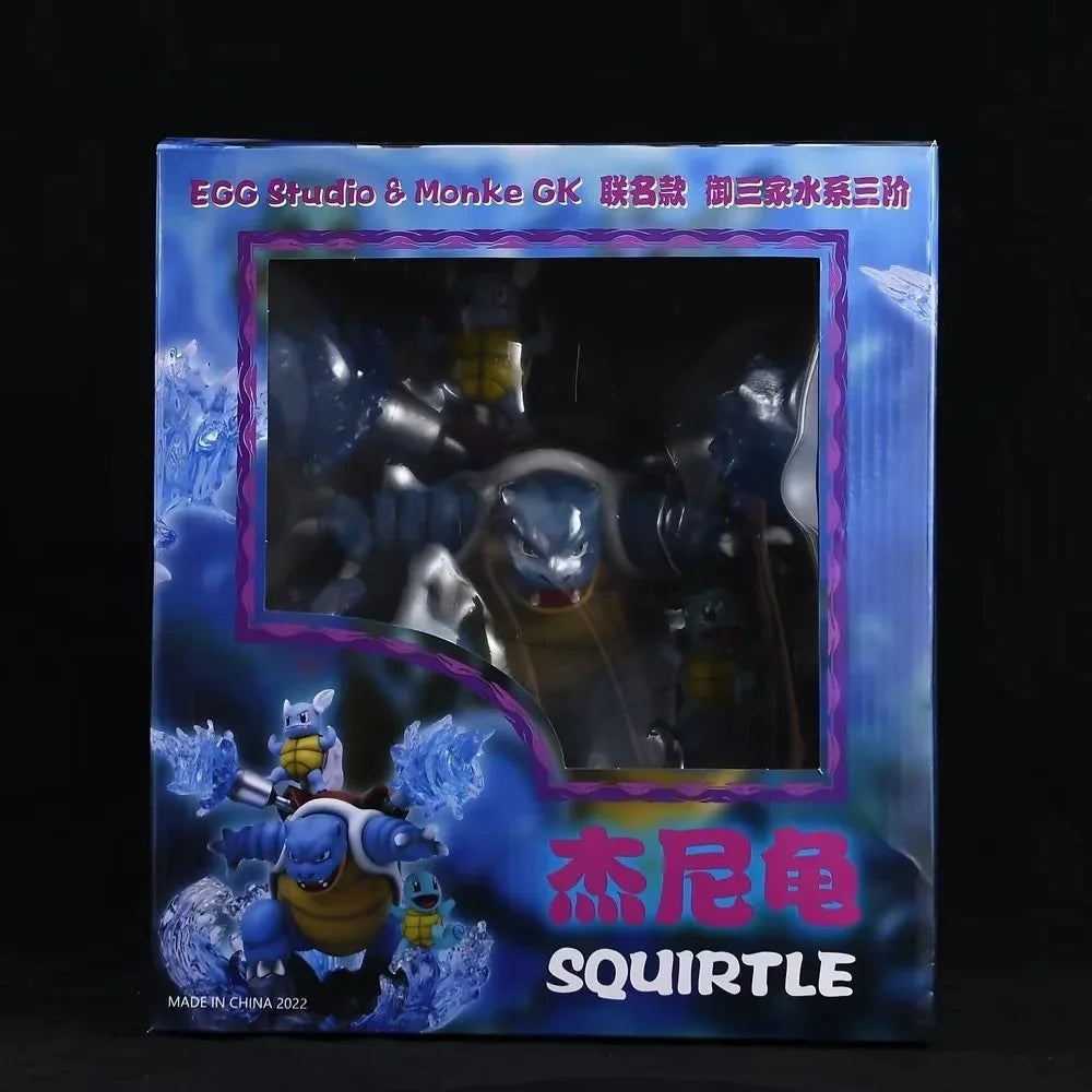 Anime Pokemon Squirtle Wartortle Blasto Battle Ver. GK PVC Action Figure Game Statue Collectible Model Kids Light Up Toys Doll