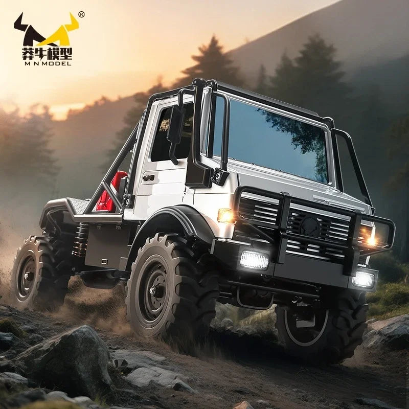 MN333 Unimog U4000 RC Car 1/18 4WD Light Metal Front Electric Remote Control Car Powerful Outdoor Climbing Off-road Vehicle Gift