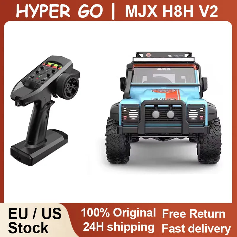 HYPER GO MJX H8H V2 FOC Brushless 1/8 RC Car PRO Climbing Vehicle 8CH Simulation Light Differential Lock APP Program RC Crawler