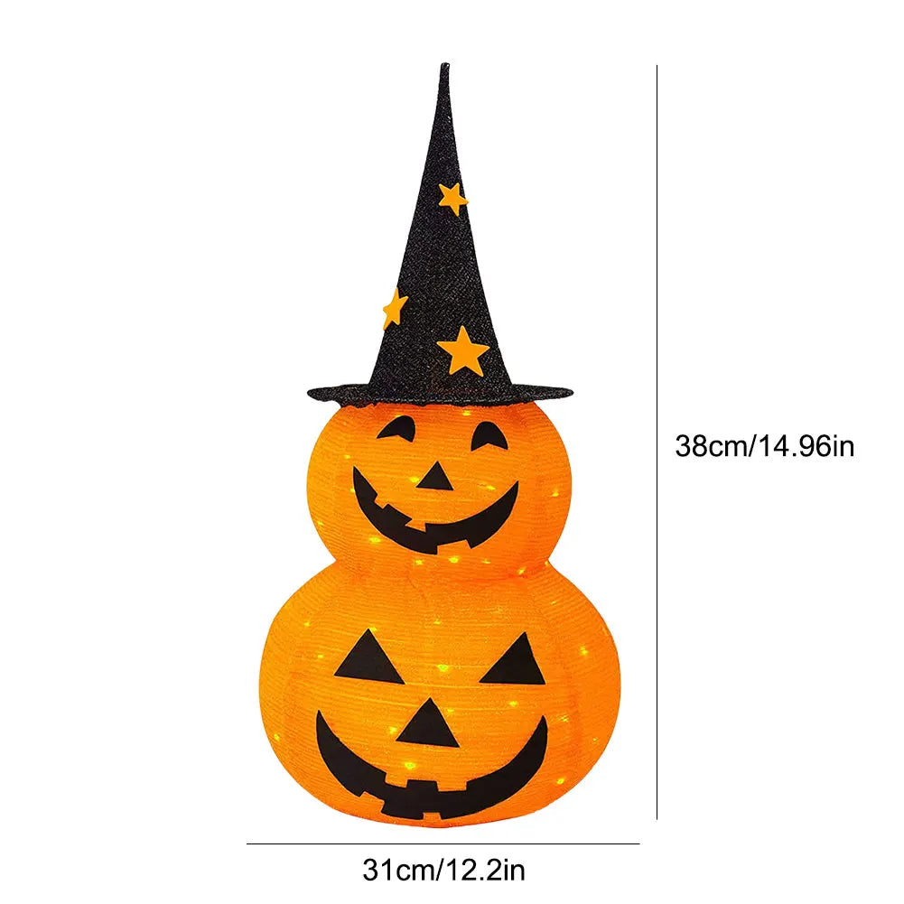3FT Halloween Jack-o-Lantern Pumpkin Lights with 8 Lighted Mode Collapsible Pumpkin Lantern Novelty Lights Halloween Decor Props