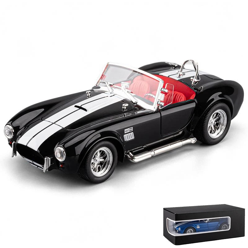1:24 Ford Shelby Cobra 427 Roadster 1965 S/C Classic vintage car Alloy Metal Diecast Model Car Sound & Light Pull Back Child Toy