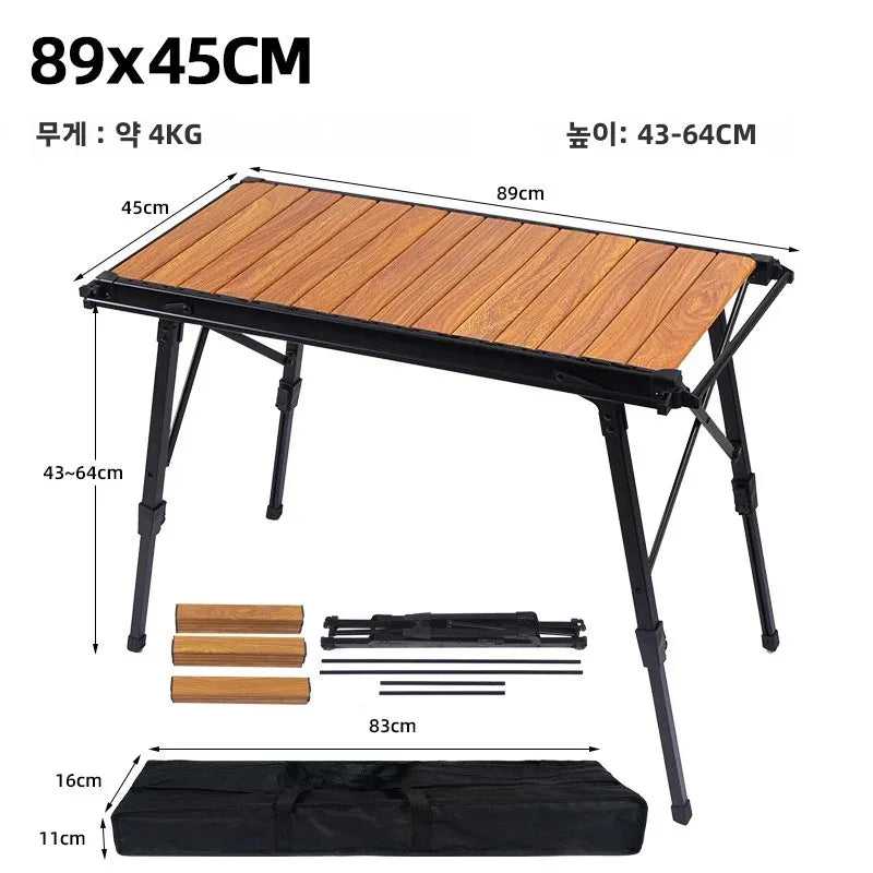 MOUNTAINHIKER Folding Camping IGT Table Wood Lightweight Camp BBQ Grill Table Removable Outdoor Picnic Fishing Camping Table